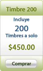 Nuestro plan 200 incluye 200 timbres por solo 450 pesos mas iva