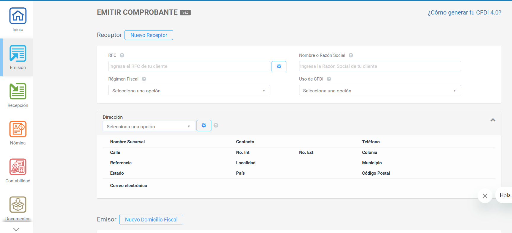 Generar factura (CFDI 4.0)